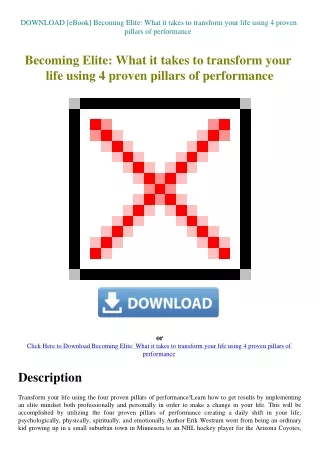 DOWNLOAD [eBook] Becoming Elite What it takes to transform your life using 4 proven pillars of perfo