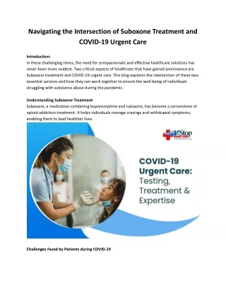 Covid-19 Urgent Care: Testing, Treatment & Expertise