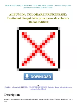 DOWNLOAD [PDF] ALBUM DA COLORARE PRINCIPESSE Tantissimi disegni delle principesse da colorare (Itali