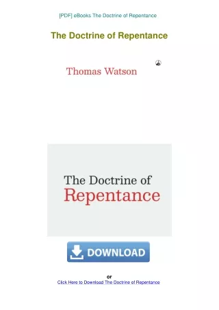 [PDF] eBooks The Doctrine of Repentance