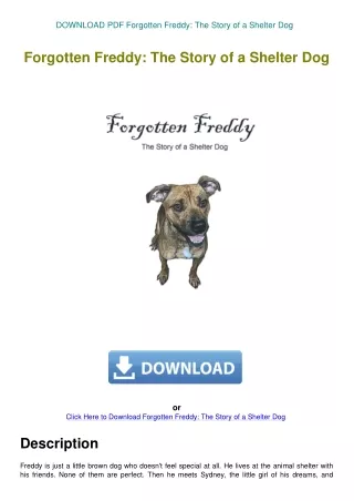 DOWNLOAD PDF Forgotten Freddy The Story of a Shelter Dog