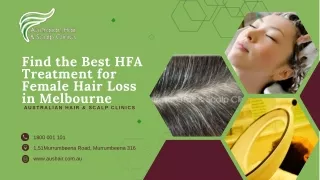 Find the Best HFA Treatment for Female Hair Loss in Melbourne