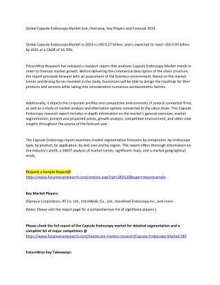 global capsule endoscopy market size overview