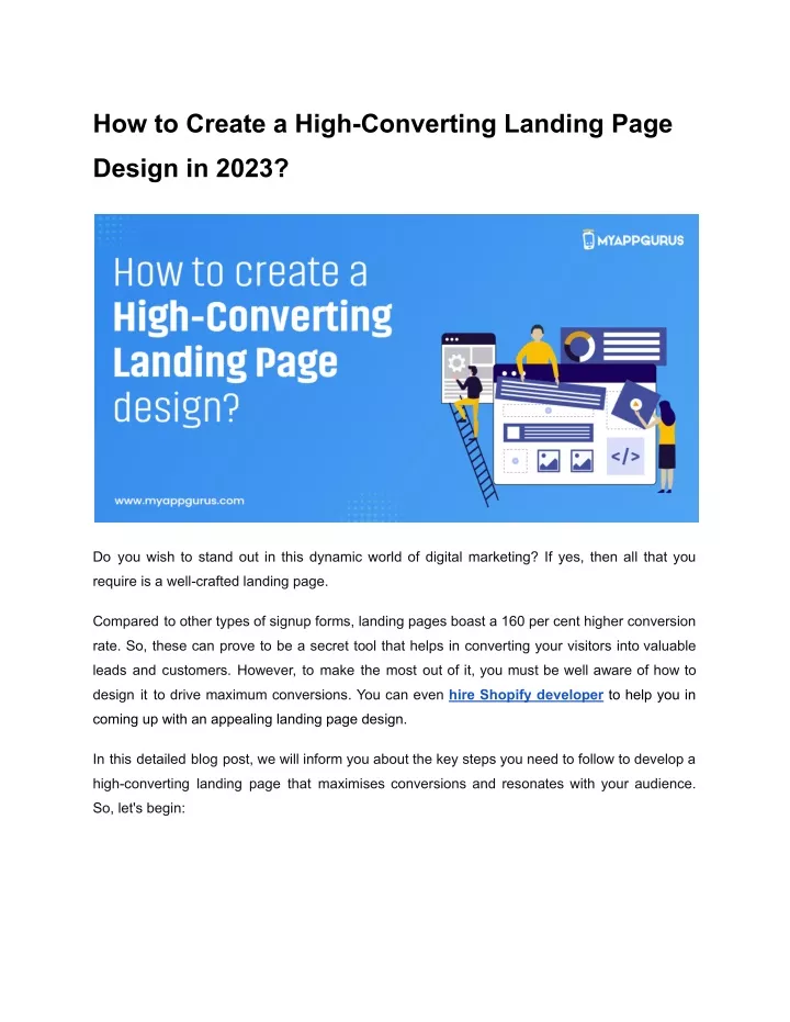 how to create a high converting landing page