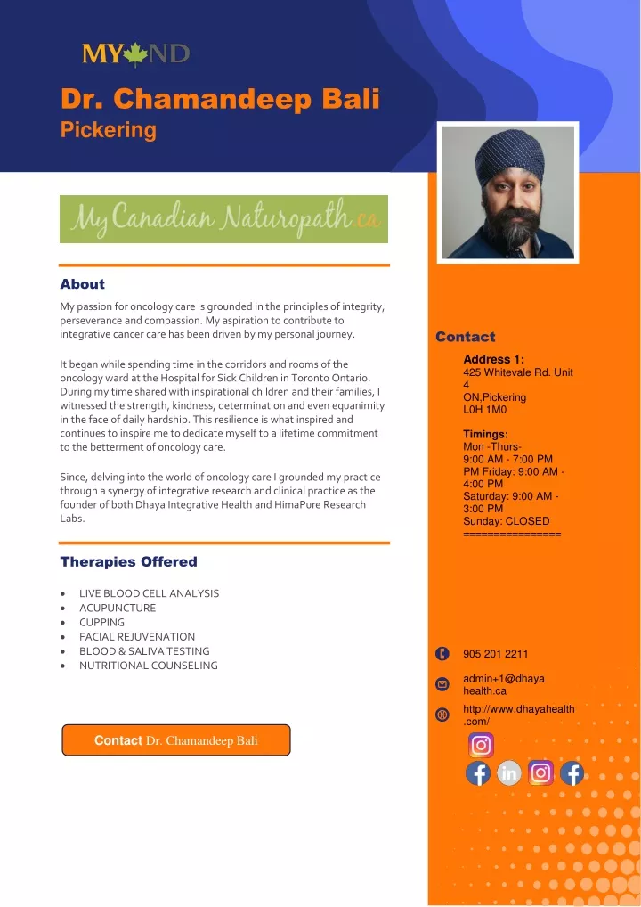 dr chamandeep bali pickering