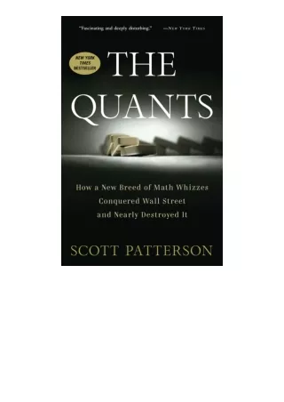 PDF read online The Quants How A New Breed Of Math Whizzes Conquered Wall Street