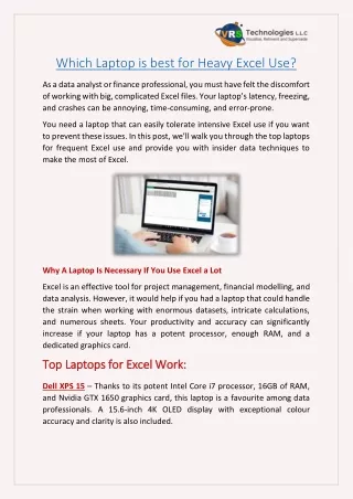 which laptop is best for heavy excel use