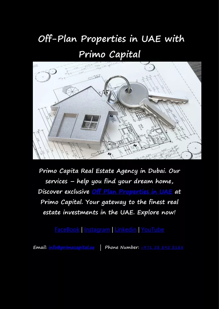 off plan properties in uae with primo capital