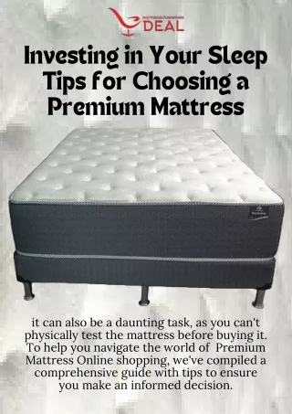 Investing in Your Sleep Tips for Choosing a Premium Mattress