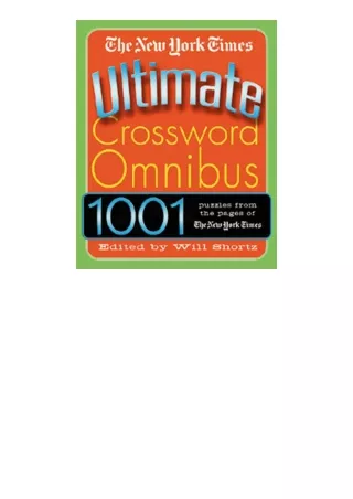 Download PDF The New York Times Ultimate Crossword Omnibus 1001 Puzzles From The