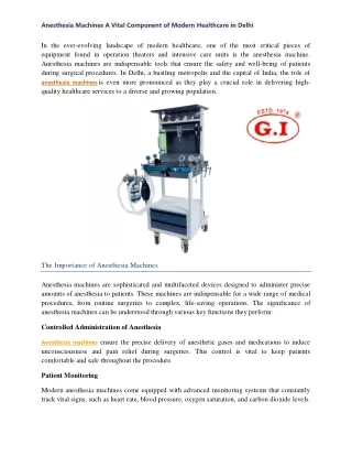 anesthesia machines a vital component of modern