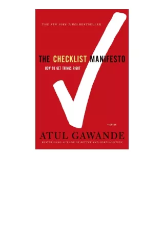 Ebook download The Checklist Manifesto How To Get Things Right free acces