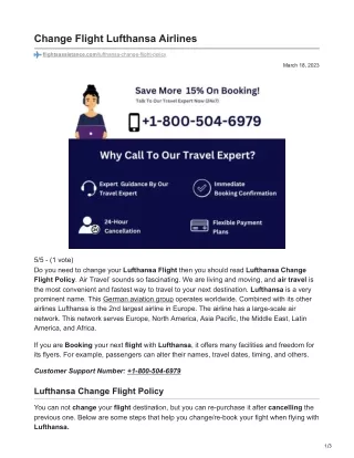 flightsassistance.com-Change Flight Lufthansa Airlines