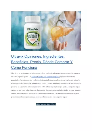 ultravix opiniones ingredientes beneficios precio