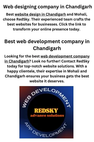Web designing company chandigarh