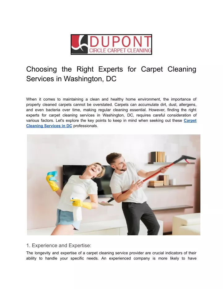 choosing the right experts for carpet cleaning