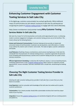 Customer Texting Services In Salt Lake City