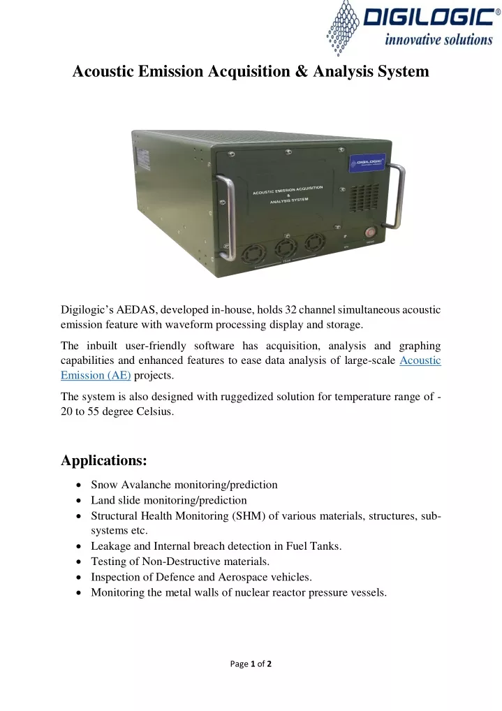 acoustic emission acquisition analysis system