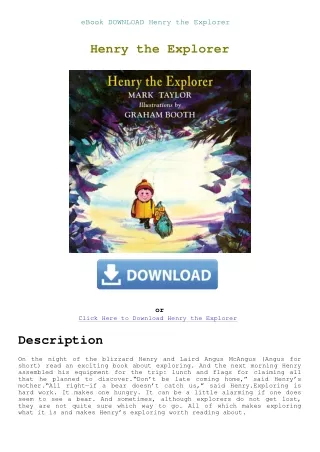 eBook DOWNLOAD Henry the Explorer