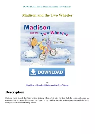 DOWNLOAD Books Madison and the Two Wheeler