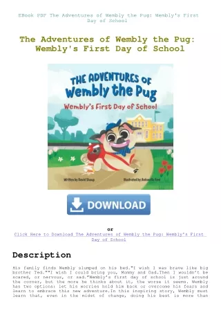 EBook PDF The Adventures of Wembly the Pug Wembly's First Day of School