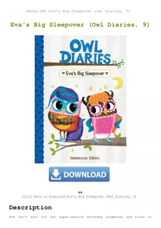 EBook PDF Eva's Big Sleepover (Owl Diaries  9)