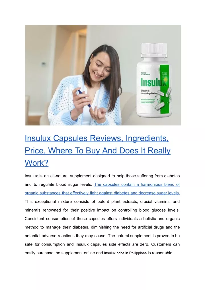 insulux capsules reviews ingredients price where