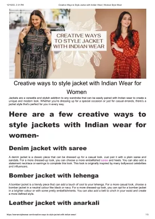 creative ways to style jacket