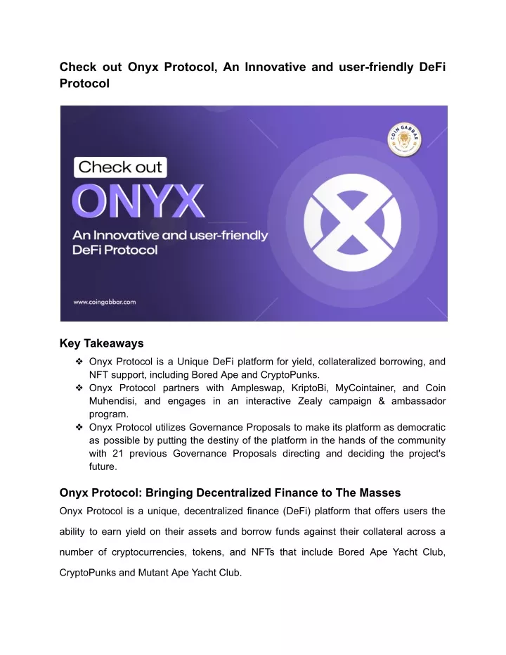 check out onyx protocol an innovative and user
