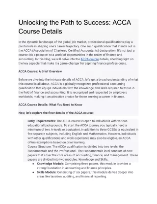 Unlocking the Path to Success_ ACCA Course Details