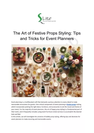 The Art of Festive Props Styling: Tips and Tricks for Event Planners
