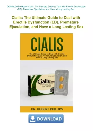 DOWNLOAD eBooks Cialis The Ultimate Guide to Deal with Erectile Dysfunction (ED)  Premature Ejaculat