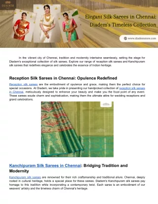 Elegant Silk Sarees in Chennai_ Diadem's Timeless Collection