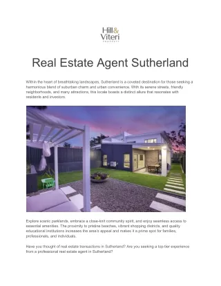 local estate agents Sutherland Shire