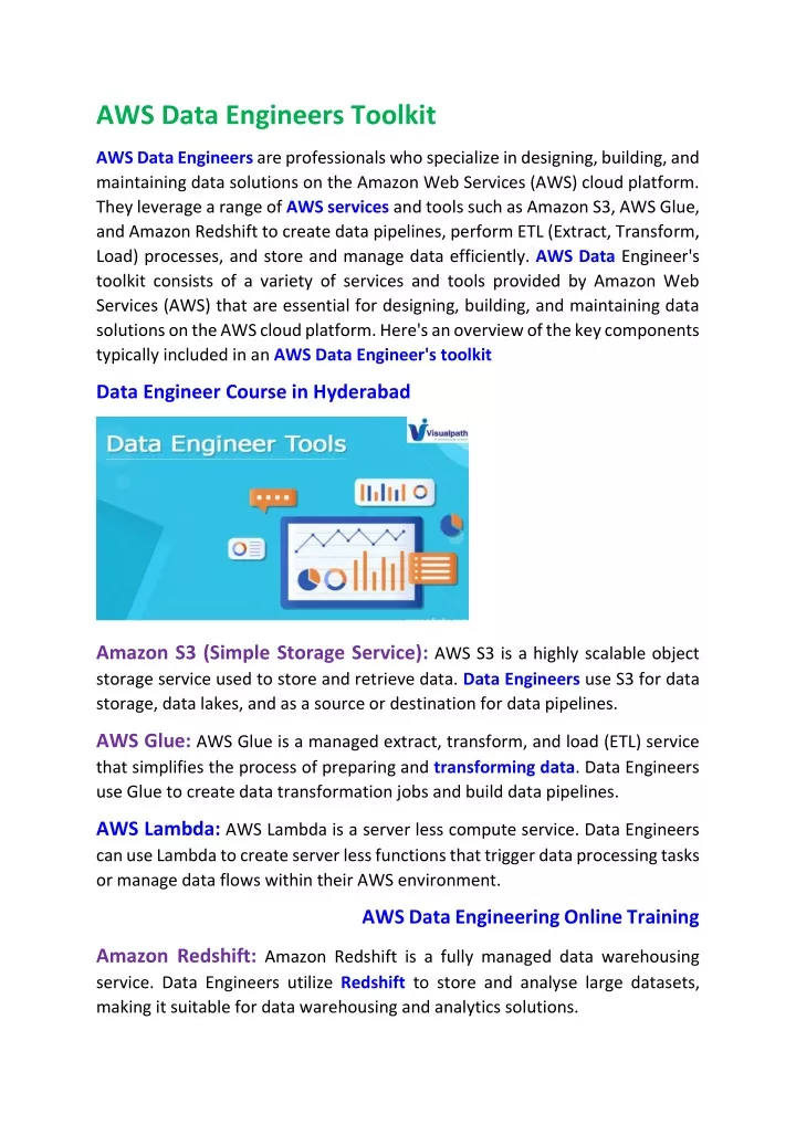 aws data engineers toolkit