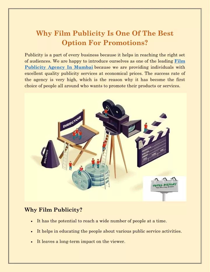 why film publicity is one of the best option