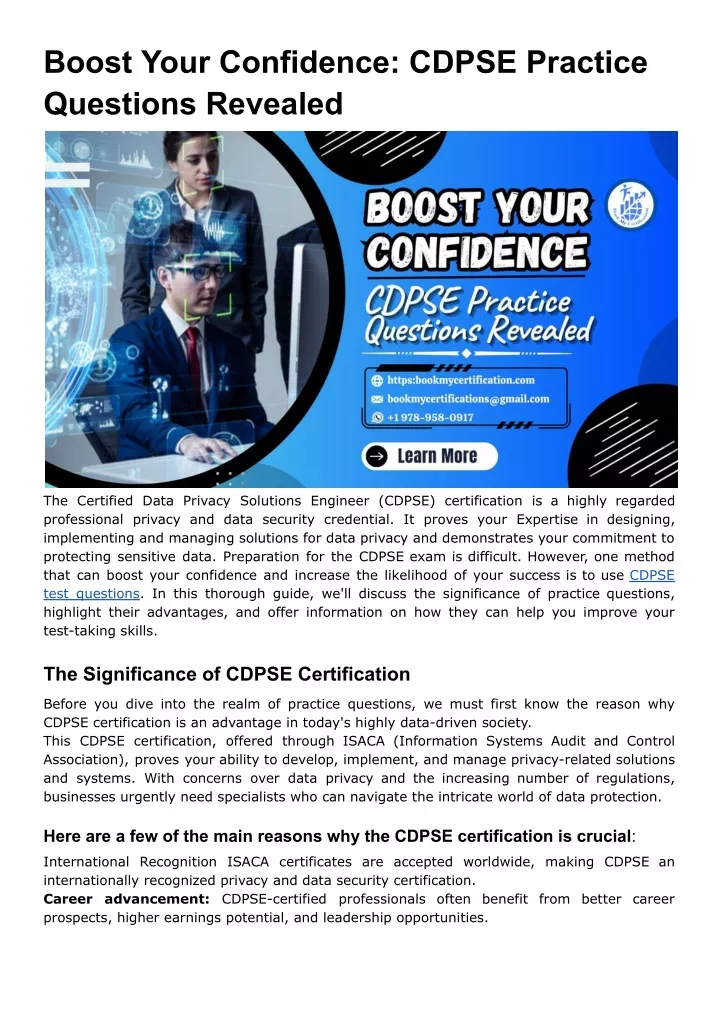 boost your confidence cdpse practice questions