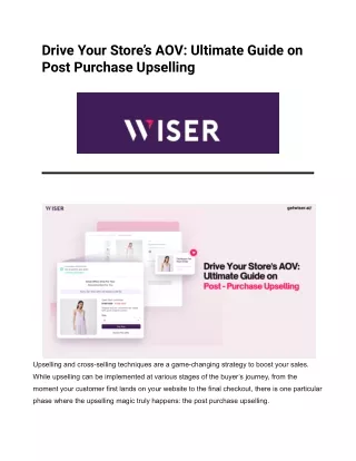 Drive Your Store’s AOV_ Ultimate Guide on Post Purchase Upselling