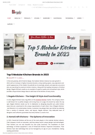 Top 5 Modular Kitchen Brands In 2023
