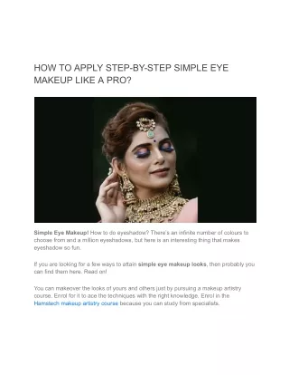HOW TO APPLY STEP-BY-STEP SIMPLE EYE MAKEUP LIKE A PRO