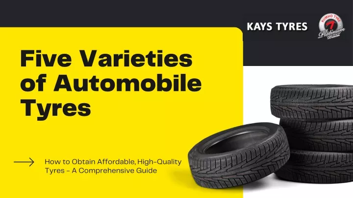 five varieties of automobile tyres