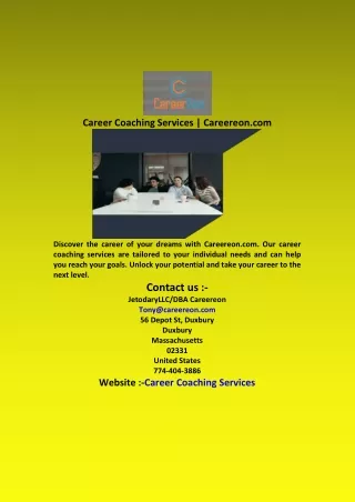 Career Coaching Services  Careereon com