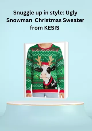 Snuggle up in style Ugly Snowman  Christmas Sweater from KESIS