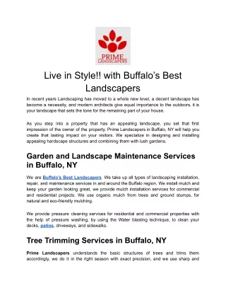 Live in Style!! with Buffalo’s Best Landscapers