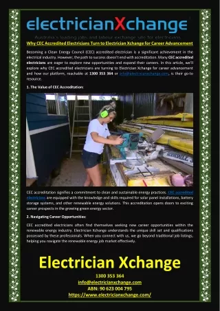 Why CEC Accredited Electricians Turn to Electrician Xchange for Career Advancement
