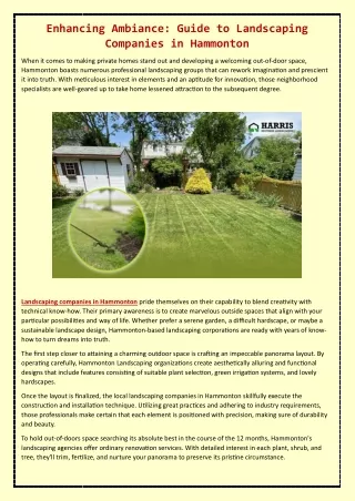 enhancing ambiance guide to landscaping companies