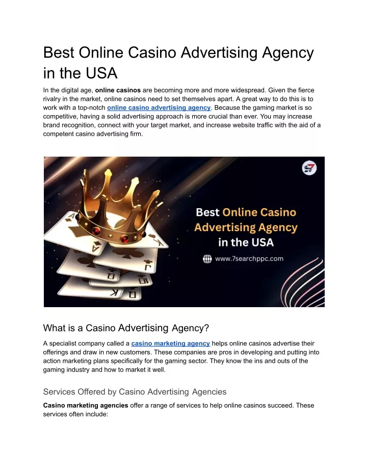 best online casino advertising agency in the usa