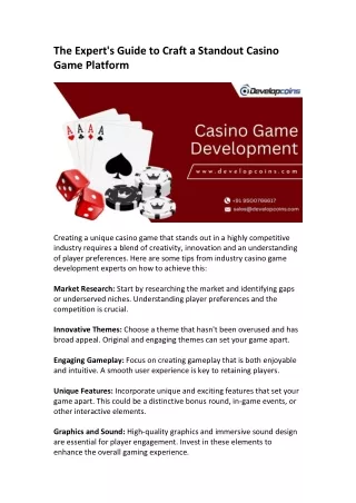 the expert s guide to craft a standout casino