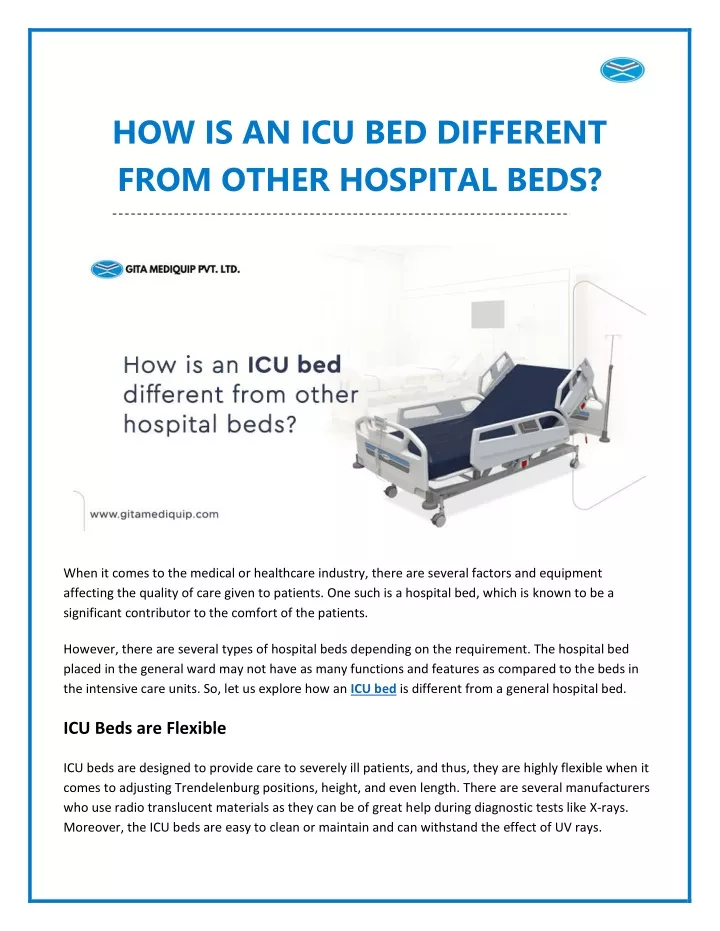 how is an icu bed different from other hospital