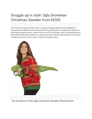 Snuggle up in style Ugly Snowman Christmas Sweater from KESI